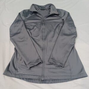 Eddie Bauer Highpoint Fleece Jacket Womens Gray Medium Full Zip Long Sleeve